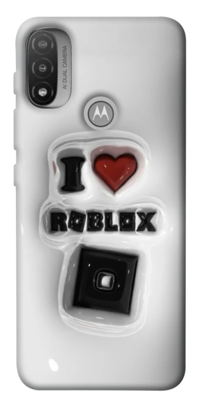 Чохол на Motorola Moto E20 I love Roblox фото 1 з 1