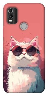 Чехол на Nokia C21 Plus Сat with glasses фото 1 из 1