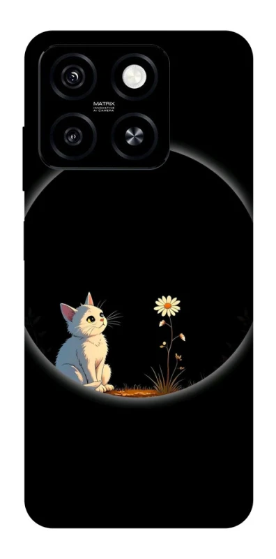 Чохол на ZTE Blade A55 4G Cat and flower фото 1 з 1