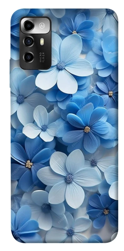 Чехол на ZTE Blade V40 Vita Синие цветы фото 1 из 1