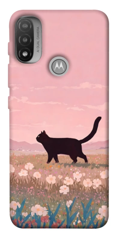 Чохол на Motorola Moto E20 cat on a field фото 1 з 1