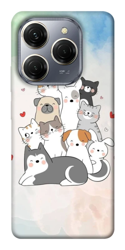 Чохол на TECNO Spark 20 Pro Funny Pets ver.2 фото 1 з 1