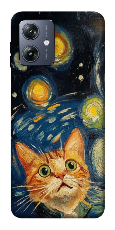 Чохол на Motorola Moto G54 paint cat фото 1 Чохол на Motorola Moto G54 paint cat фото 1 з 1