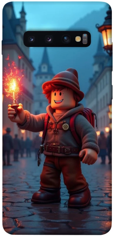 Чехол на Samsung Galaxy S10+ Roblox Fire Logo Blue Flames фото 1 из 1