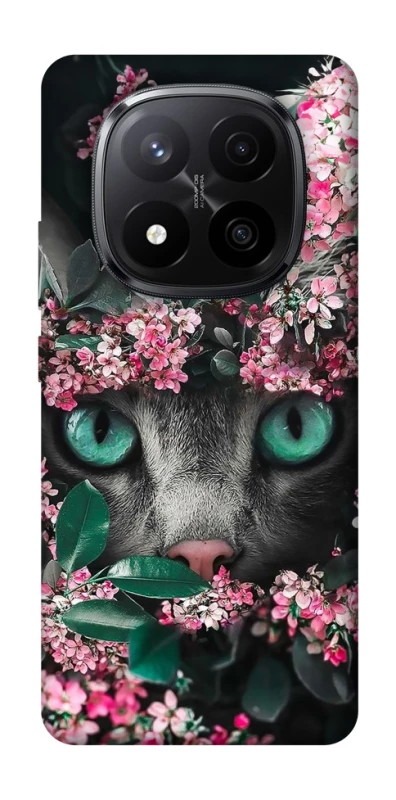 Чехол на Xiaomi Redmi Note 14 Pro+ 5G Кот в цветах фото 1 из 1