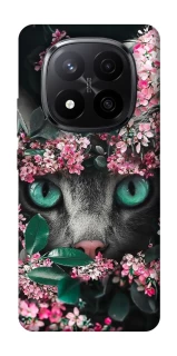 Чехол на Xiaomi Redmi Note 14 Pro+ 5G Кот в цветах фото 1 из 1
