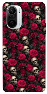 Чехол на Xiaomi Redmi K40 / K40 Pro / K40 Pro+ / Poco F3 Черепа и розы фото 1 из 1