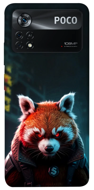 Чохол на Xiaomi Poco X4 Pro 5G Cyber Red Panda фото 1 з 1