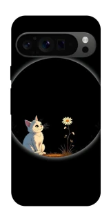Чехол на Google Pixel 9 Pro Cat and flower фото 1 из 1