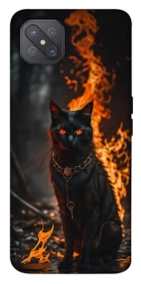 Чохол на Oppo A92s Вогняний кіт фото 1 з 1
