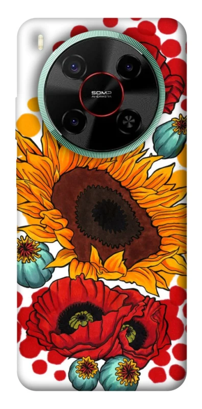 Чохол на ZTE Nubia V70 Max Соняшники та маки фото 1 з 1