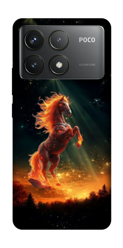 Чохол на Xiaomi Poco F6 Pro Red Fire Horse ver.2 фото 1 з 1