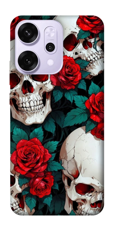 Чохол на Oppo Reno 14 Pro skull and rose фото 1 з 1