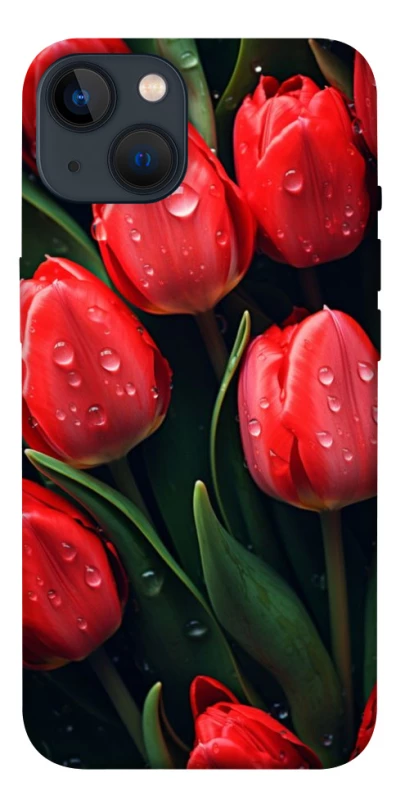Чохол на Apple iPhone 13 (6.1") Червоні тюльпани фото 1 з 1