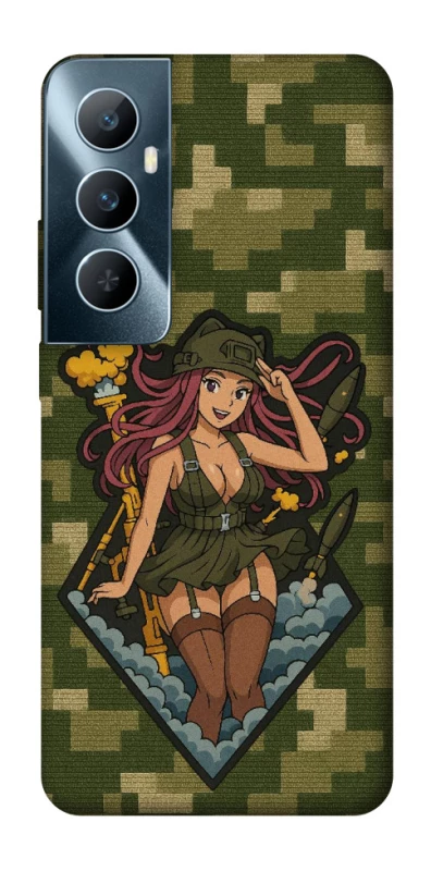 Чохол на Realme C65 4G Military Waifu фото 1 з 1