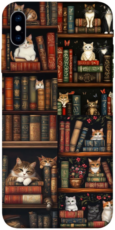 Чехол на Apple iPhone X (5.8") Cats & Books фото 1 из 1
