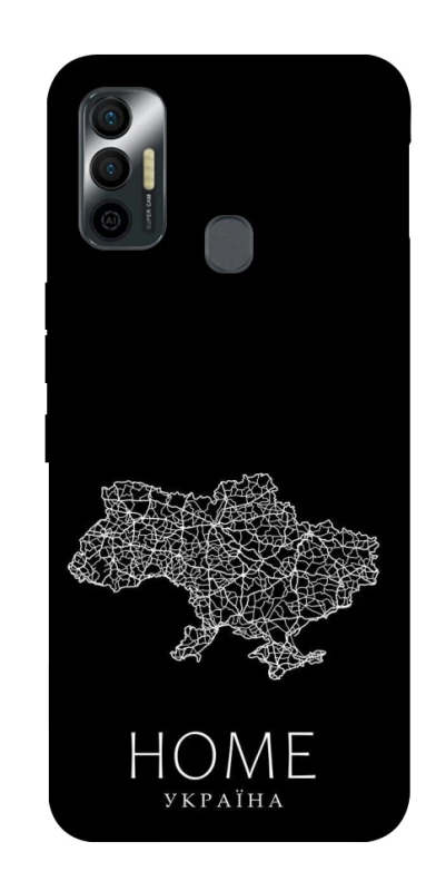 Чохол на TECNO Spark 7 Ukraine black map фото 1 з 1