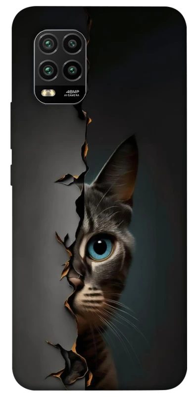 Чехол на Xiaomi Mi 10 Lite Кот-подглядыватель v2 фото 1 из 1