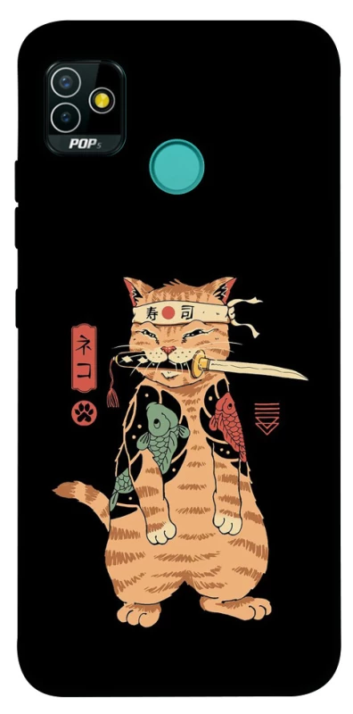 Чохол на TECNO POP 5 Кіт-самурай фото 1 з 1
