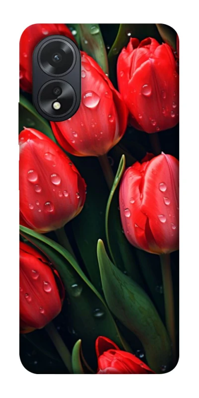 Чехол на Oppo A18 Красные тюльпаны фото 1 из 1