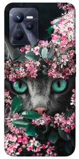 Чехол на Realme C35 Кот в цветах фото 1 из 1
