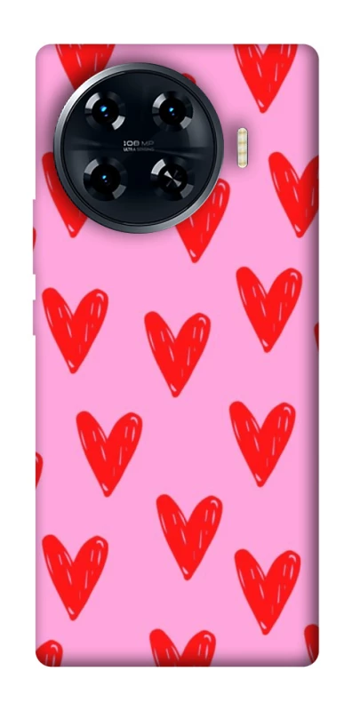 Чехол на TECNO Spark 20 Pro+ Red hearts 2 фото 1 из 1