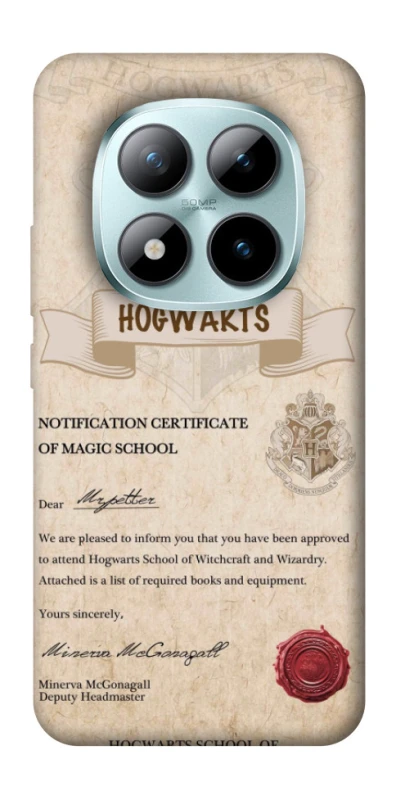 Чехол на Xiaomi Redmi Note 15 Pro+ 5G The Hogwarts acceptance letter фото 1 из 1