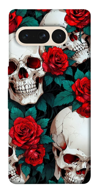 Чехол на Google Pixel 7 Pro skull and rose фото 1 из 1