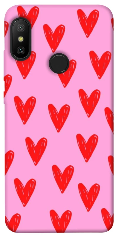 Чохол на Xiaomi Mi A2 Lite / Xiaomi Redmi 6 Pro Red hearts 2 фото 1 з 1