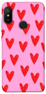 Чехол на Xiaomi Mi A2 Lite / Xiaomi Redmi 6 Pro Red hearts 2 фото 1 из 1