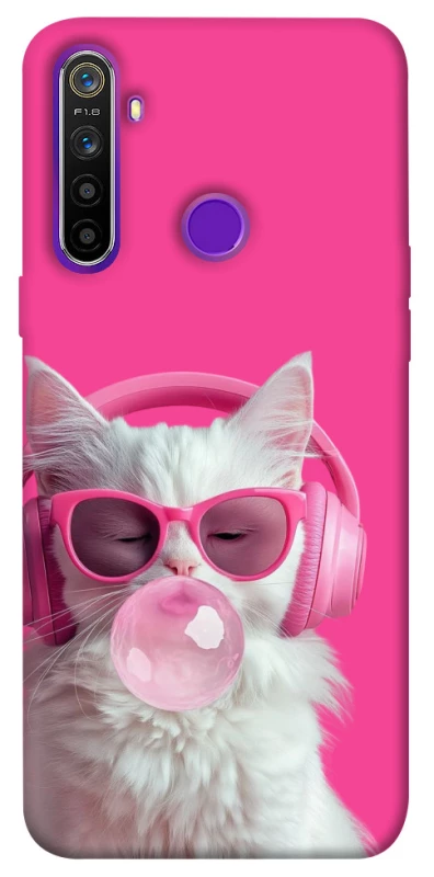 Чехол на Realme 5 Pink kitty фото 1 из 1
