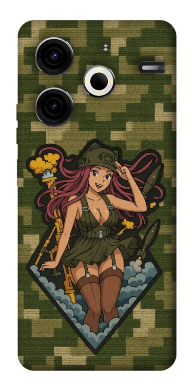 Чохол на TECNO Pova 6 Neo (LI6) Military Waifu фото 1 з 1