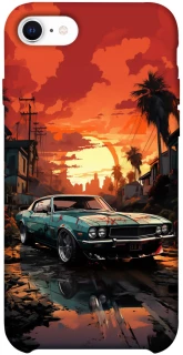 Чехол на Apple iPhone SE (2020) Car at sunset фото 1 из 1