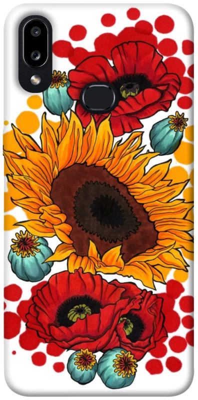 Чохол на Samsung Galaxy A10s Соняшники та маки фото 1 з 1