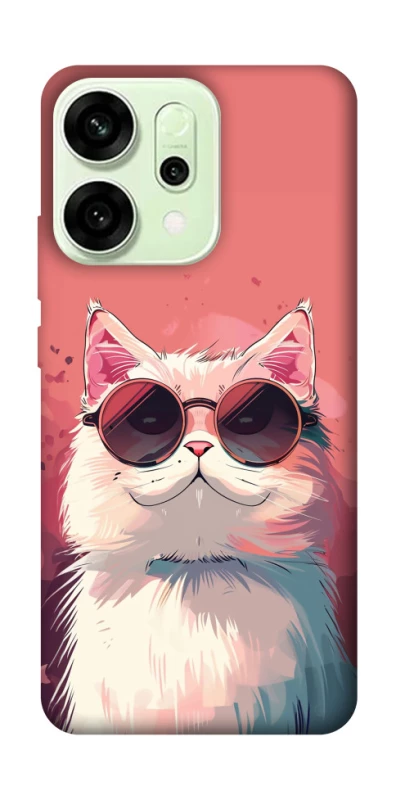 Чехол на Oppo Reno 14 Сat with glasses фото 1 из 1