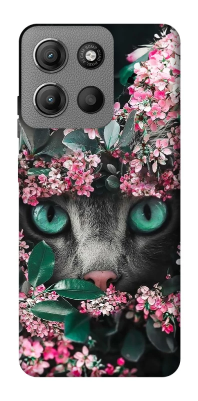 Чохол на Motorola Moto G15 4G Кіт в квітах фото 1 з 1