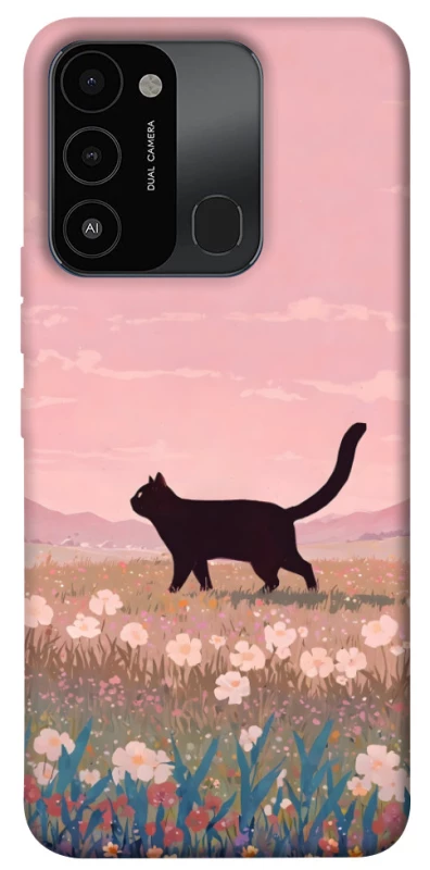 Чехол на TECNO Spark 8C cat on a field фото 1 из 1