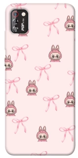 Чехол на TECNO POP 4 Pro Pink bows and Labubus фото 1 из 1