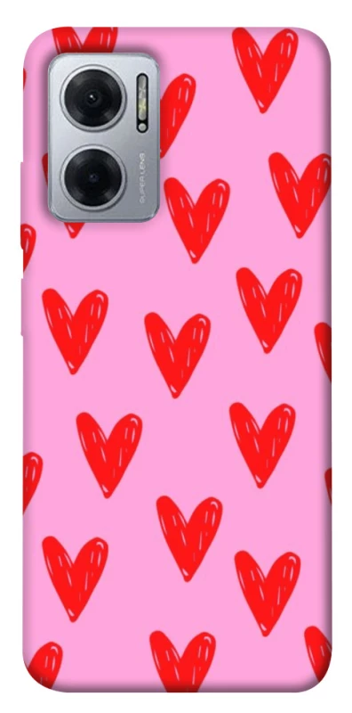 Чехол на Xiaomi Redmi Note 11E Red hearts 2 фото 1 из 1