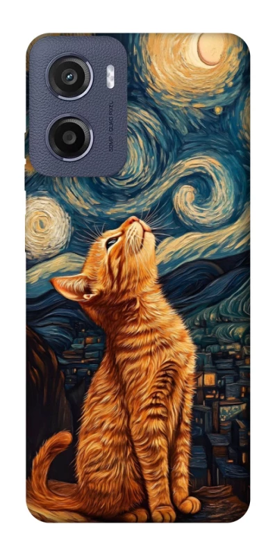 Чохол на Motorola Moto G05 van gogh cat фото 1 з 1