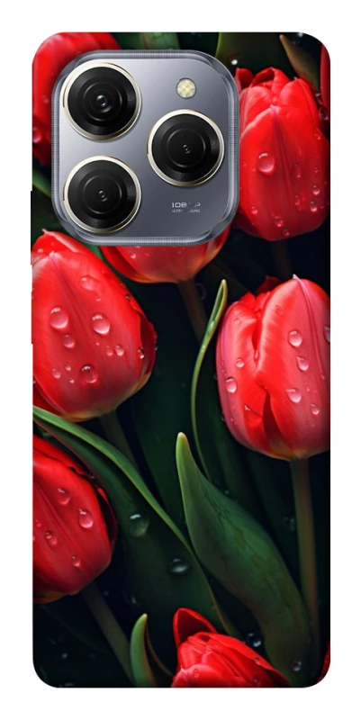 Чохол на TECNO Spark 20 Pro Червоні тюльпани фото 1 Чохол на TECNO Spark 20 Pro Червоні тюльпани фото 1 з 1