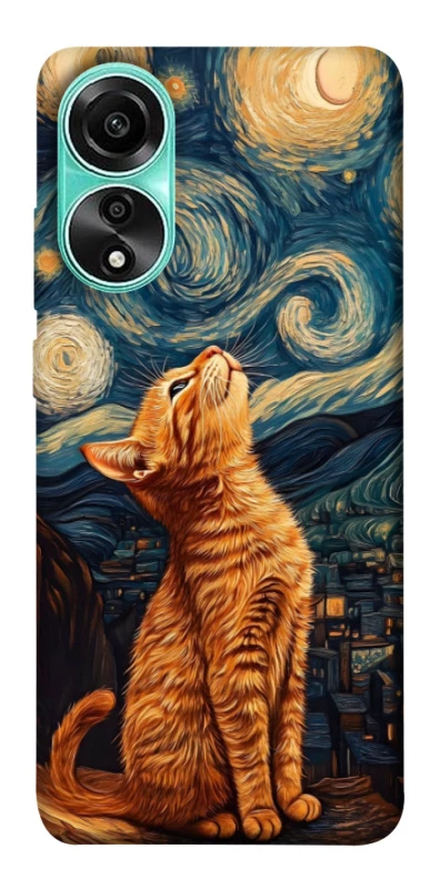 Чохол на Oppo A78 4G van gogh cat фото 1 з 1