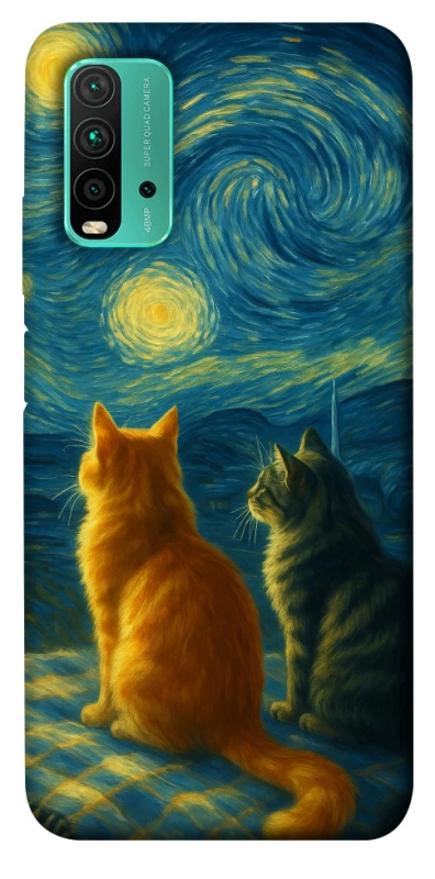 Чохол на Xiaomi Redmi Note 9 4G / Redmi 9 Power Cats under the stars фото 1 з 1