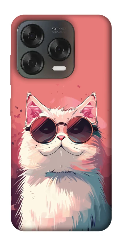 Чехол на ZTE Blade V70 Design Сat with glasses фото 2 из 2