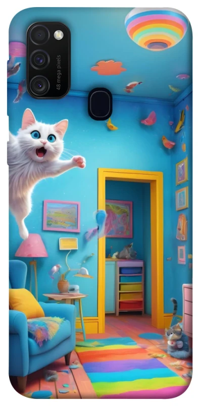 Чохол на Samsung Galaxy M21 crazy cat фото 1 з 1