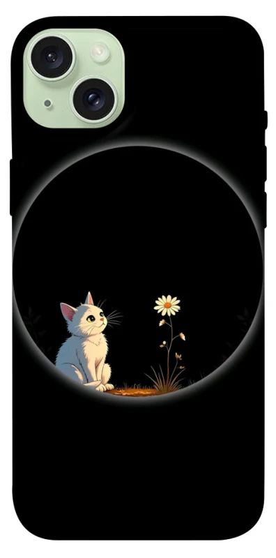 Чехол на Apple iPhone 15 Plus (6.7") Cat and flower фото 1 из 1