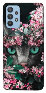 Чехол на Samsung Galaxy M32 Кот в цветах фото 1 из 1