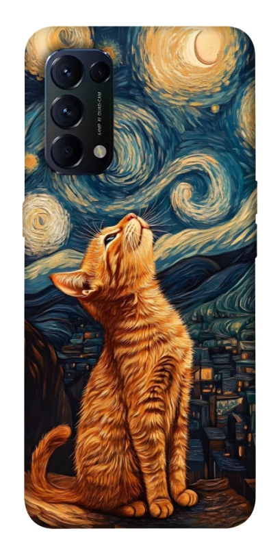 Чехол на Oppo Reno 5 4G van gogh cat фото 1 из 1