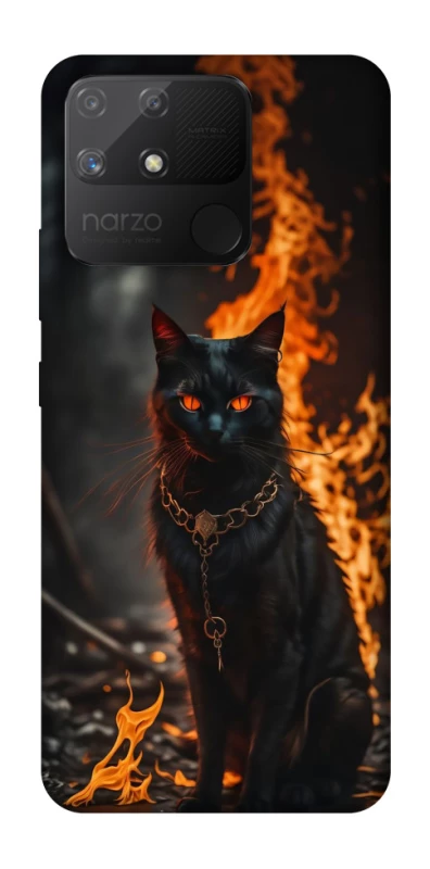 Чохол на Realme Narzo 50A Вогняний кіт фото 1 з 1