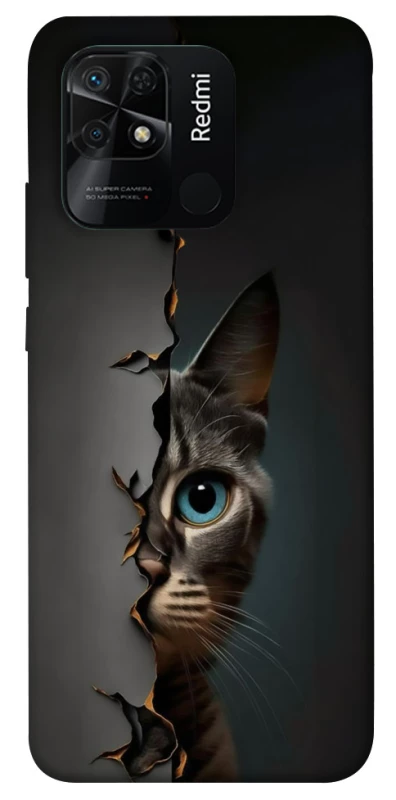 Чохол на Xiaomi Redmi 10C Кіт-підглядач v2 фото 1 з 1